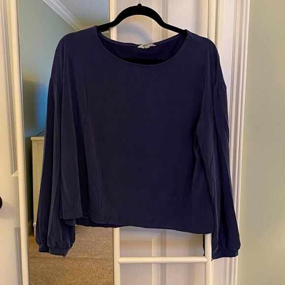 Madewell Long Sleeve navy balloon sleeve size Large - Picture 5 of 14